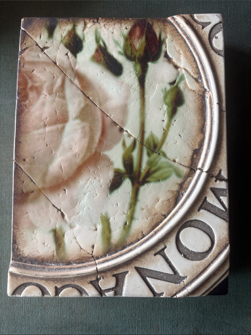Sid Dickens RETIRED T93 MONACO Floral Wall Plaque in Green, Cream, Brown